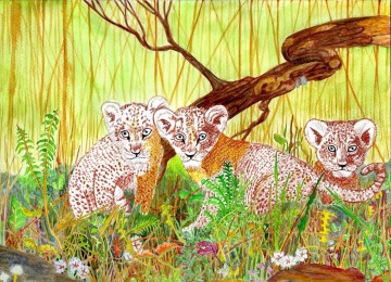 動物 Painting - ライオンの子